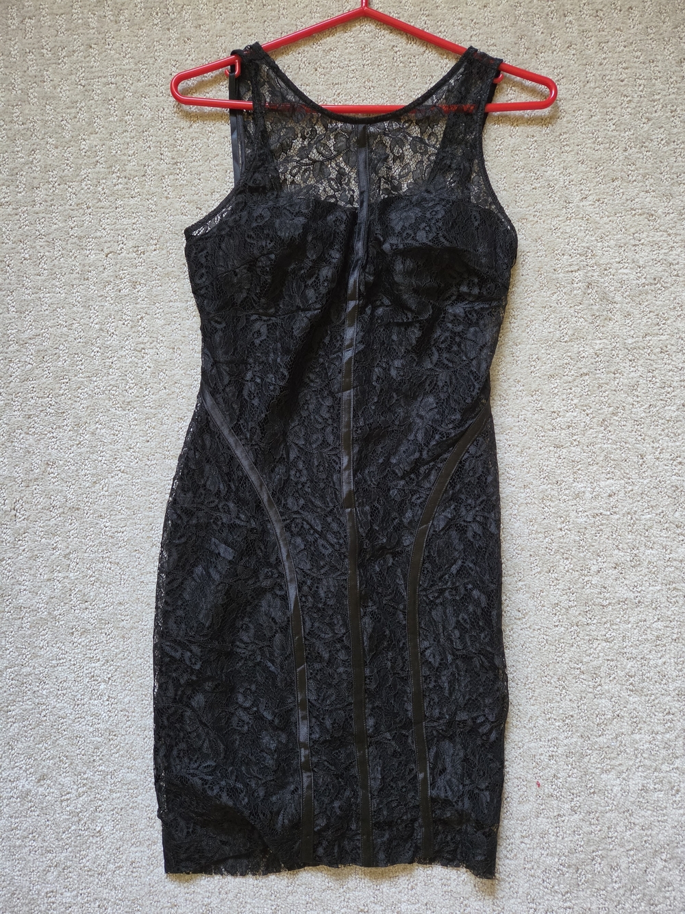 bebe Black Lace Mini Dress